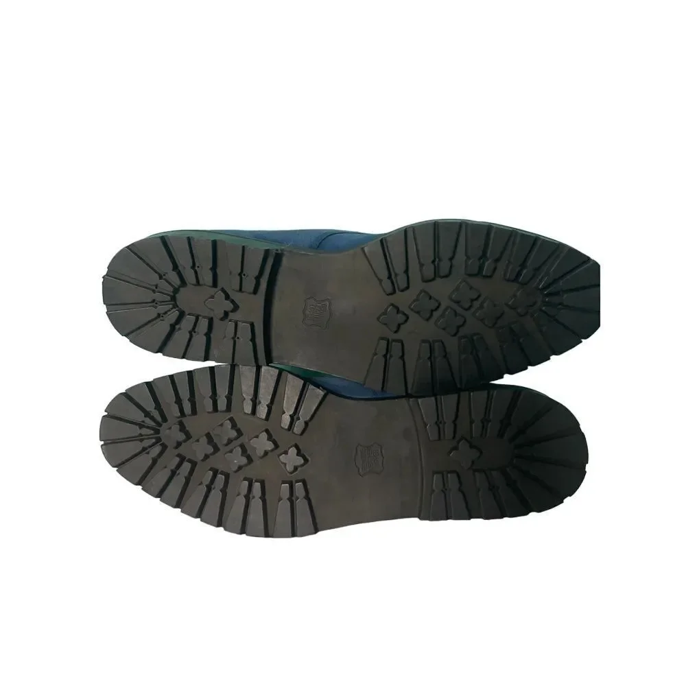 Stylish Blue Suede Oxford‎ Shoes Casual Comfort Lace-up Flats size 13 S-50